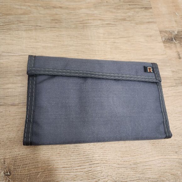 NOS Rainbow of California Trifold Wallet Medium 7x4.5 Blue Photo Holder USA Made